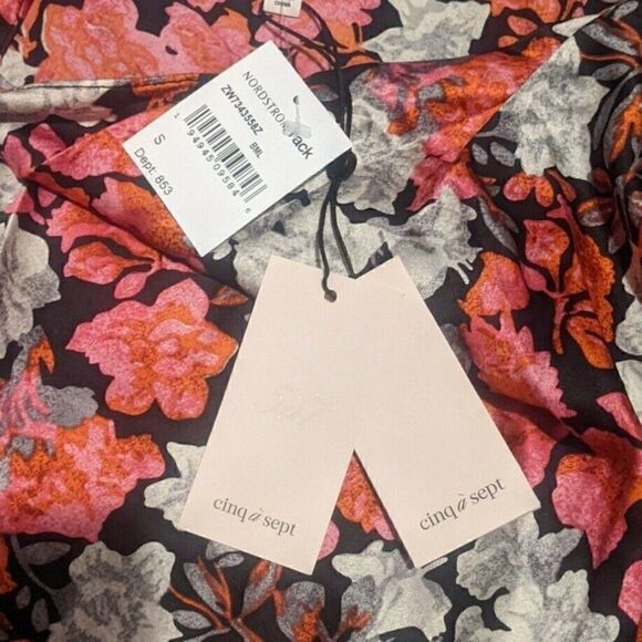 Cinq a Sept Taylee Blouse Cowl Neck Floral Print 100% Silk Top Small NWT - Picture 5 of 8